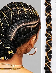 cheap -Gold Braids Braiding Hair Styling Thin Shimmer Stretechable Braiding Hair Strings 5 Strands African Braid Braided Elastic Cord