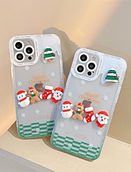 cheap -Phone Case For Apple Back Cover iPhone 13 12 Pro Max 11 X XR XS Max iphone 7Plus / 8Plus Shockproof Dustproof Christmas Silicone