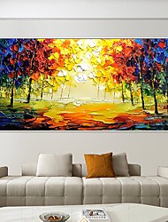 cheap -Handmade Oil Painting Canvas Wall Art Decoration Abstract Landscape  Painting Color Forest for Home Decor Rolled Frameless Unstretched Painting