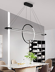 cheap -100cm Geometric Dimmable Pendant Light LED Minimalist Circle Design Modern 56W Home Decoration Lamp AC 220-240V
