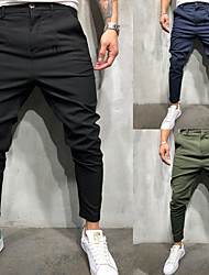 cheap -Men&#039;s Casual Hip-Hop Harem Baggy Full Length Pants Casual Daily Micro-elastic Solid Color Breathable Lightweight Mid Waist ArmyGreen Black Navy Blue M L XL XXL 3XL