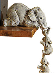 cheap -Cute Elephant Figurines Elephant Hanging Small Elephant Resin Crafts Home Furnishings Three-piece Set