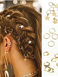 cheap -5pcs/Pack Different 49 Styles Charms Hair Braid Dread Dreadlock Beads Clips Cuffs Rings Jewelry Dreadlock Clasps Accessories
