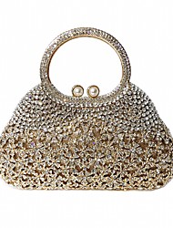 cheap -Women&#039;s Evening Bag Handbags Bridal Purse Clutch Alloy Crystals Chain Rhinestone Party / Evening Date Silver Gold