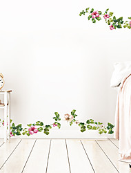 cheap -30x60cm Wall Sticker Self-adhesive Small Fresh Green Leaf Flower Rattan Bedroom Porch Home Wall Beautification Decorative