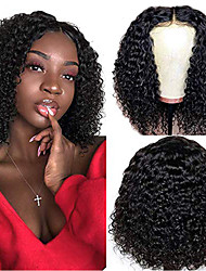 cheap -150% 180% 13x4 Lace Seditty Bob Wig Closure Human Hair Wig PrePlucked with Baby Hair Brazilian Remy Hair Curly Short Bob Wig Afro Curly