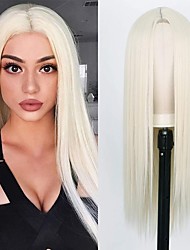 cheap -White Wigs for Women White Straight Long Wigs for Women 26 Inch Middle Part Long Platinum Blonde #60 Straight Wig Natural Looking Synthetic Heat Resistant Full Wigs (60#)