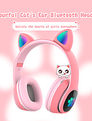 cheap -L400 LED Flash Cute Cat Ears Headphone With Microphone Bluetooth Earphone Over-Ear Wireless Music Gaming Player Over-Ear Wireless Headset