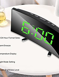 cheap -T39 Eye Protection Green Red White Digital Alarm Clock Dimmabl Table Clock LED Screen Alarm Electronic Clocks For Home Decor LED Desk Clock Temperature display