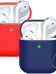 cheap -Compatible with AirPods Case Cover Silicone Protective Skin for Airpods Case 2&amp;1 (2 Pack) Red / Navy Blue