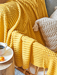 cheap -Knitted Throw Blanket Cotton Home Bed Blanket,51x70 Inch Soft Cozy Lightweight Cable Knit Blanket Suitable for Sofa Couch Bed Chair Car Office Travel