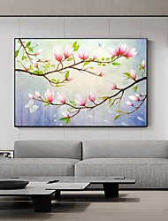 cheap -Oil Painting Handmade Hand Painted Wall Art Abstract Plant Floral  Pink Peach Blossom Home Decoration Decor Stretched Frame Ready to Hang