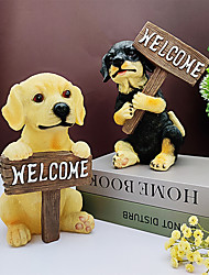 cheap -Creative Resin Crafts Welcome Dog Welcome Card Decoration Outdoor Courtyard Homestay Hotel Front Desk Decoration