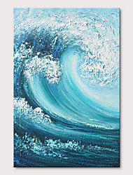 cheap -100% Hand Painted Thick Skin Texture Raging Waves Abstract Decoration Oil Painting for Wall Art 24*36 Inch with Stretched Frame for Hanging