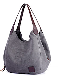 cheap -Women&#039;s Canvas Bag Handbags Top Handle Bag PU Leather Canvas Zipper Color Block Daily Blue Black Gray Purple