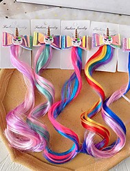 cheap -Colored Hair Extensions for Girls  30cm Children&#039;s Wig Hairpin Unicorn Hairpin Korea Cute Girl Baby Side Clip Bangs Clip Hair Accessories
