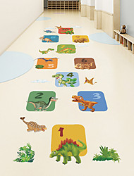 cheap -34*70cm*2 Wall Stickers Self-adhesive Cartoon Dinosaur Hopscotch Children‘s Room Kindergarten Hopscotch Floor Stickers Decorative