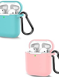 cheap -(2 Pack) Coffea AirPods Case with Keychain for Apple AirPods 2 (Biscay Green / Pink)