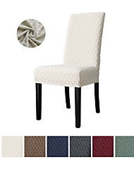 cheap -1 Piece Stretch Dining Chair Cover Jacquard Spandex Small Checks, Thicken Fabric Stretch Chair Cover, Chair Protector Cover Seat Slipcover with Elastic Band for Dining Room,Wedding, Ceremony, Banquet,Home Decor