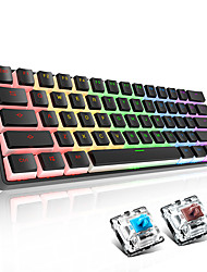 cheap -Ajazz STK61 Mechanical Keyboard Wireless Bluetooth Concise 61-Keys Dual-Mode Rainbow Backlit Portable Game Keyboard for Desktop