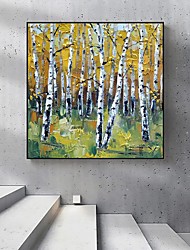 cheap -Oil Painting Handmade Hand Painted Wall Art Abstract Plant Floral Golden Birch Forest  Home Decoration Decor Stretched Frame Ready to Hang