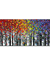 cheap -Oil Painting Handmade Hand Painted Wall Art Thick Palette Knife Abstract Tree With Colorful Leaves Home Decoration Decor Rolled Canvas No Frame Unstretched