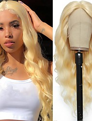 cheap -150% 180% 13x4 Lace 613 Lace Front Wig Human Hair Body Wave Middle Part Lace Front Wig Blonde Brazilian Virgin Hair 613 Blonde Wigs Human Hair for Women