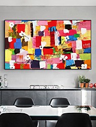 cheap -Oil Painting Handmade Hand Painted Wall Art Abstract Art Color Block Stitching  Home Decoration Decor Stretched Frame Ready to Hang