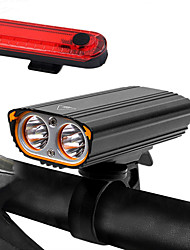 cheap -LED Bike Light Front Bike Light Rear Bike Tail Light LED Bicycle Cycling Waterproof Portable Easy Carrying Rechargeable Li-ion Battery 700 lm Rechargeable Battery Natural White Red Camping / Hiking