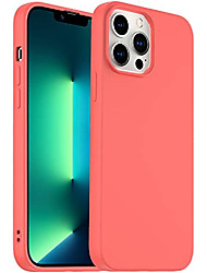 cheap -designed for iphone 13 pro max case, silicone ultra slim shockproof phone case with soft anti-scratch microfiber lining, [enhanced camera protection] 6.7 inch (peach)
