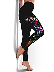 cheap -Women&#039;s Casual / Sporty Athleisure Tights Leggings Print Ankle-Length Pants Weekend Yoga Stretchy Star Feather Tummy Control Butt Lift High Waist Green Black Blue Purple Yellow S M L XL XXL