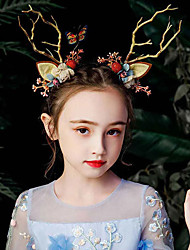 cheap -Gothic Antlers Deer Horn Christmas Headbands Cosplay Head Dress Christmas Costume Xmas Decoration Reindeer Ornaments Photo Props
