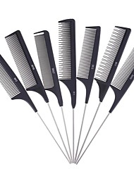 cheap -7 Pcs/Set Professional Hair Tail Comb Salon Cut Comb Styling Stainless Steel Spiked