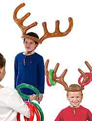 cheap -Christmas Game Inflatable Santa Funny Reindeer Antler Hat Ring Toss Christmas kids Gift New Year Christmas Outdoor Inflated toys