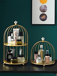 cheap -Iron Art Nordic Style Bird Cage Rack Lipstick Perfume Cosmetic Skin Care Product Storage Rack Finishing Table Rack