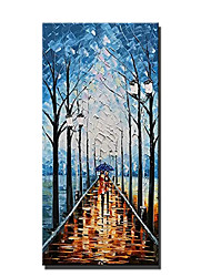 cheap -Oil Painting Handmade Hand Painted Wall Art Abstract Street Landscape Home Decoration Decor Rolled Canvas No Frame Unstretched