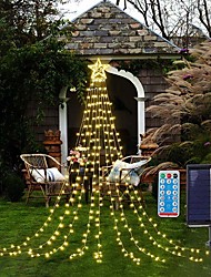 cheap -3.5m LED Christmas Tree Lights Solar String Lights 350 LEDs EL 4mm 1 Set Mounting Bracket Warm White Cold White Multi Color Christmas New Year&#039;s Outdoor Solar Decorative 110-240 V Solar Powered