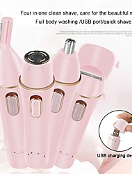 cheap -hair remover lady shaver,usb charging 4 in1 painless waterproof smooth facial hair remover shaver, nose hair trimmer, eyebrow trimmer, body shaver,bikini facial hair removal for wome