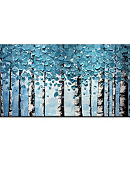 cheap -Oil Painting Handmade Hand Painted Wall Art Abstract Blue Thick Texture Tree Home Decoration Decor Rolled Canvas No Frame Unstretched