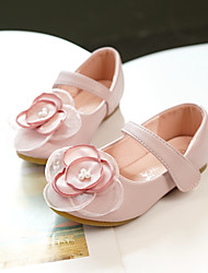 cheap -Girls&#039; Flats Flower Girl Shoes Microfiber Dress Shoes Little Kids(4-7ys) Pink Ivory Fall Spring