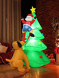 cheap -Inflatable Christmas Decoration 180CM Christmas Air Model Inflatable Dog Bites Santa Claus Climbing Christmas Decorations