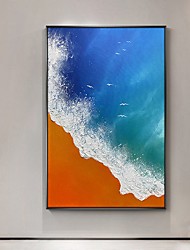 cheap -Handmade Oil Painting Canvas Wall Art Decoration Abstract Seascape Painting Sand Waves for Home Decor Rolled Frameless Unstretched Painting