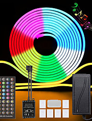 cheap -3~10m 9.8~32.8ft DC12V RGB Waterproof LED Flexible Neon Rope Strip Light app Music Sync Work with Alexa Google Assistant for party Décor