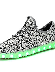 cheap -Boys and Girls Sneakers LED Light Up Shoes Costume Party USB Charging Tulle Breathability Light Up Shoes Adults Kids Athletic Casual Outdoor Walking Shoes LED Luminous Pink Gray Blue Fall / Rubber