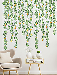 cheap -90x30cm/2pcs Wall Sticker Self-adhesive Small Flower Vines Green Plant Ornaments Bedroom Living Room Porch Home Wall Decoration