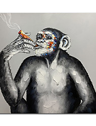 cheap -Oil Painting Handmade Hand Painted Wall Art Mintura Modern Abstract Animal Smoking Gorilla Picture For Home Decoration Decor Rolled Canvas No Frame Unstretched