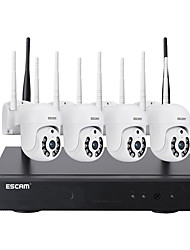 cheap -ESCAM WNK714 H.265 wireless 3MP dome monitoring kit 8 channels NVR 4 channels HD camera dual light source two-way voice
