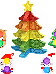 cheap -5 Packs Christmas Tree Pop Fidget Toys - 3D Stereo Push It Bubble Fidgets Popper Sensory Toy Xmas of Tree Elk Santa Claus Snowman Decorations Gifts For Teenagers - Party Games Play Bubbles Decor Gift