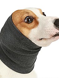 cheap -Stretchy Dog Head Warp Ears Cover for Anxiety Relief Reduce Noise, Cat Small Medium Large Dog Neck Warmer Outdoor Adventures, Calming Puppy Head Sleeve Grooming Force Drying Bathing Blowing, Grey, M