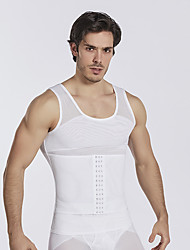 cheap -men slimming body shaper vest gynecomastia shirt tank top compression shirt shapewear (l chest 48-55inch, white)